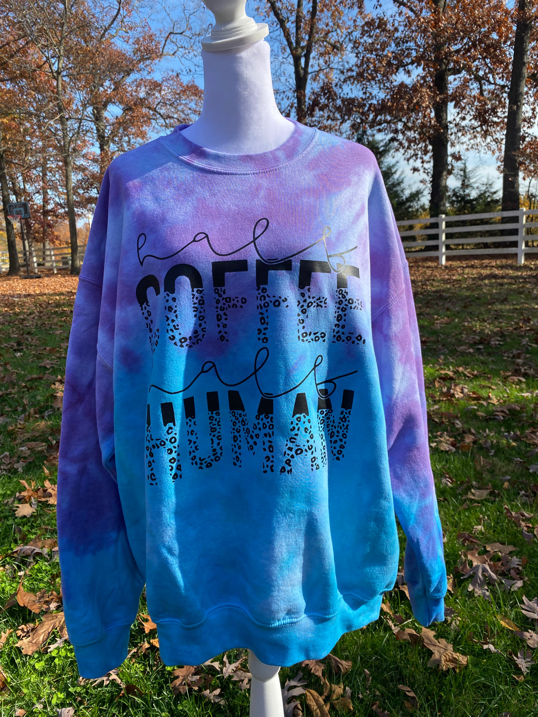 Half human half coffee fleece crew
